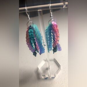 Mermaid Sparkly Handmade Dangle Earrings
